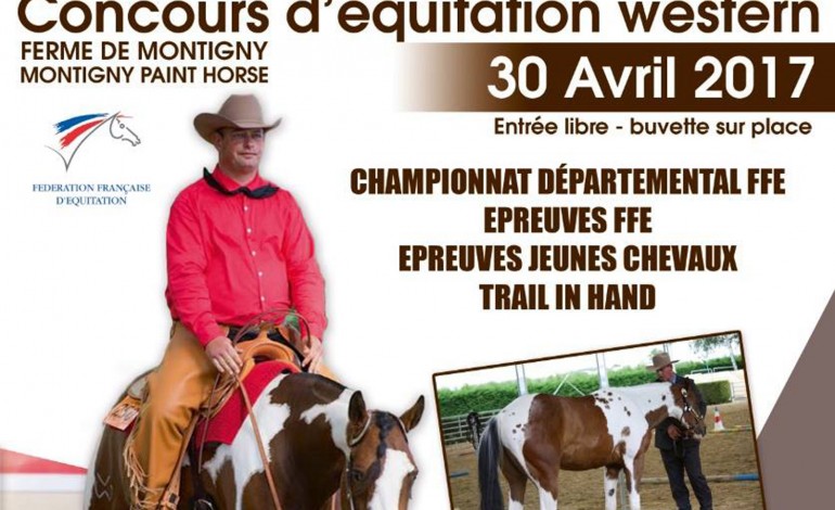 Le concours d’équitation western de Montigny Paint Horse a lieu le 30 avril 2017