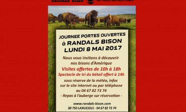 Le 8 mai 2017, les bébés bisons vous attendent à Lanuejols