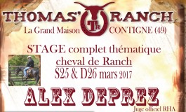 A la découverte du cheval de ranch à Contigné (49) avec Alex Deprez les 25 et 26 mars 2017